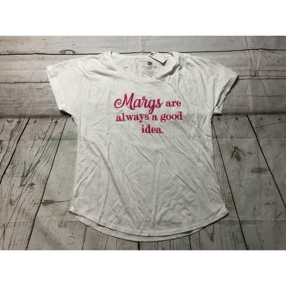 Charming Oaks Tops - Charming Oaks Women's White Margaritas Are Always A Good Idea T-Shirt Size M